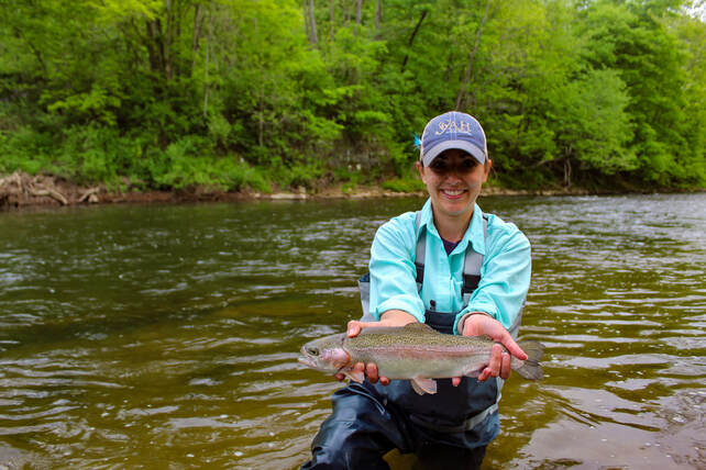 Rainbow trout fishing in PA. 