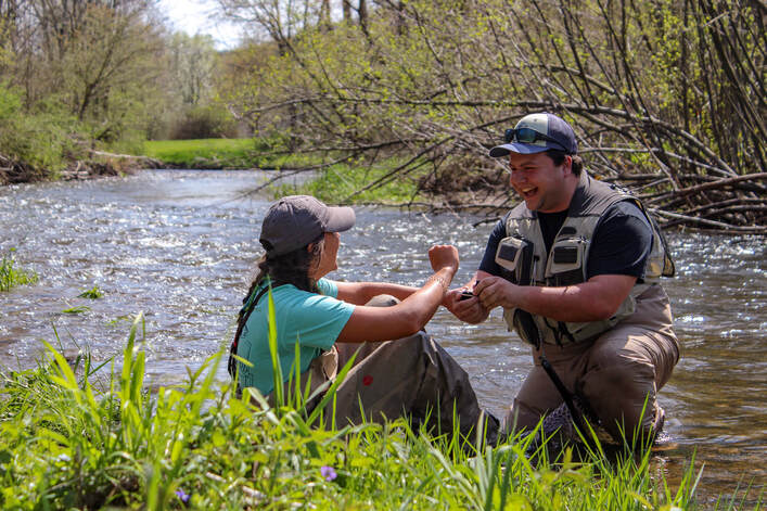 Fly fishing for trout in Pennsylvania. 