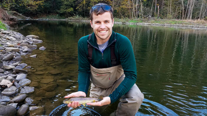 Fly fishing for trout in Pennsylvania.