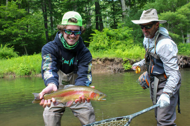 Dry fly fishing for trout in Pennsylvania. 