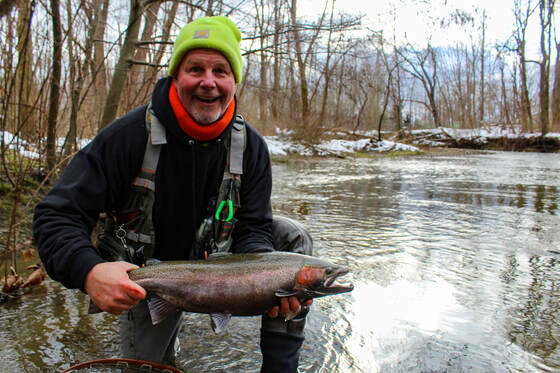 Elk Creek steelhead fishing in Pennsylvania. 