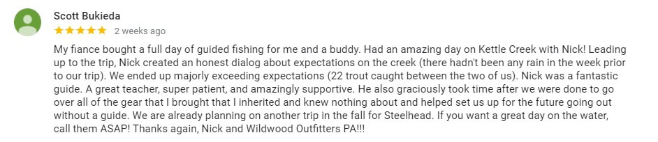 Review for fly fishing guides in Pennsylvania.